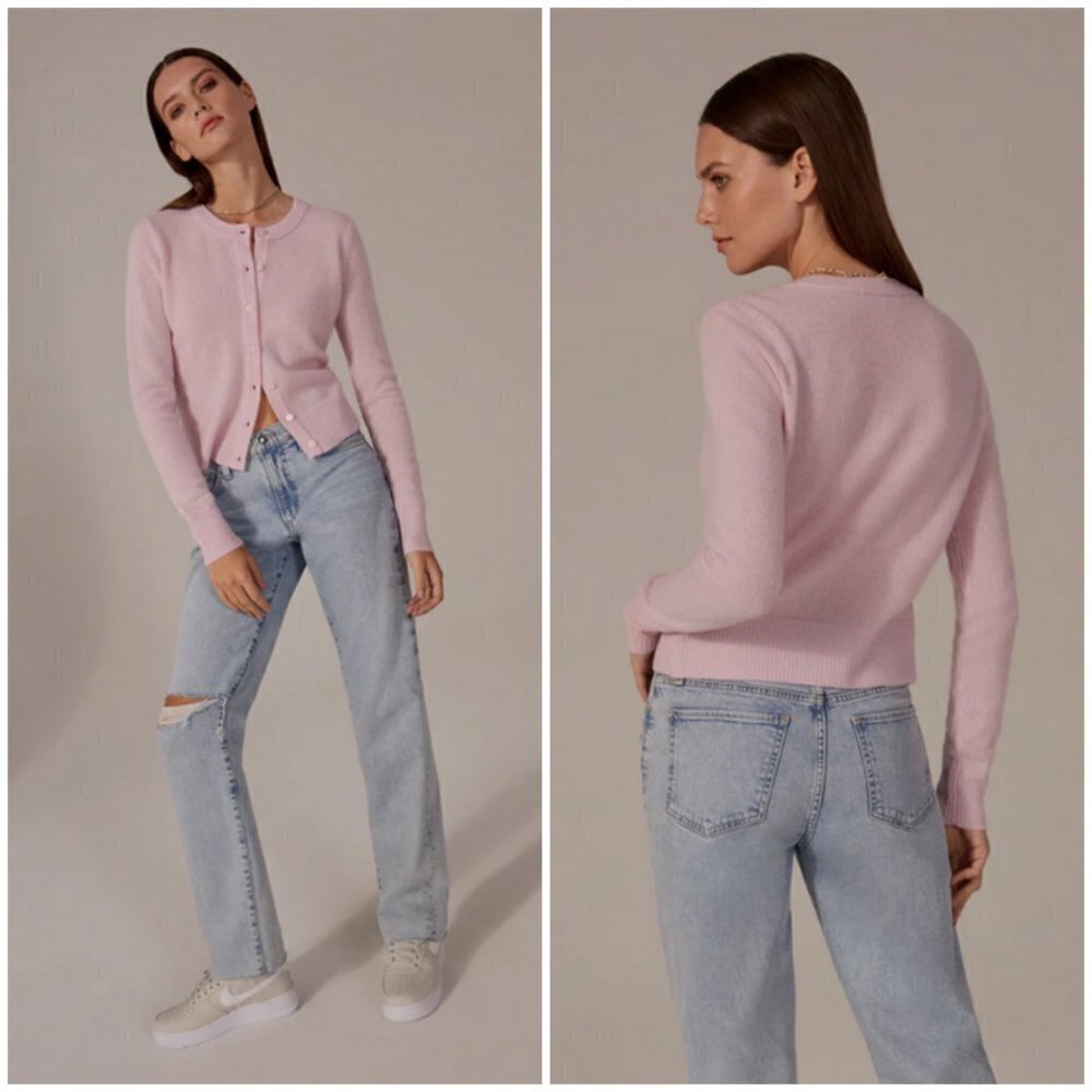 💕FAVORITE DAUGHTER💕 The Rebecca Cashmere Cardigan ~ Sugar Plumb Pink XL NWT